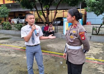Tanamkan Disiplin Sejak Dini, Polsek Bantargebang Dampingi Satlantas Polres Metro Bekasi Kota Edukasi 1.500 Siswa SMK KBM 1
