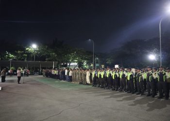 Jaga Rasa Aman Warga, Patroli Skala Besar Polres Metro Bekasi Bersama Polsek Cikarang Pusat Amankan Kawasan Deltamas