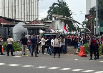 Kanit Samapta Pimpin Apel Pelayanan Aksi Mahasiswa di Kementerian Agama Jakarta Pusat
