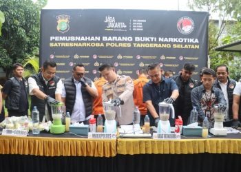 Polres Tangsel Musnahkan 6,8 Kg Sabu dan Puluhan Ekstasi Hasil Pengungkapan Kasus Narkotika