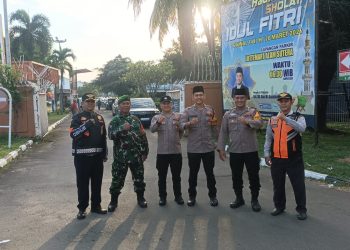 Pengamanan Sholat Idul Fitri di Pakulonan Berjalan Aman dan Kondusif