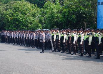 Kapolres Metro Bekasi Pimpin Apel Kamtibmas Bersama Security Kawasan Jababeka Jelang May Day