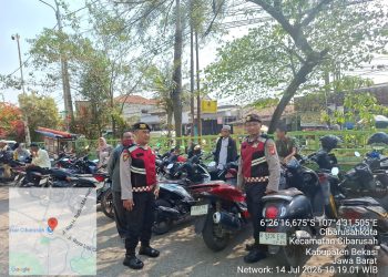 JAGA JAKARTA ON THE SPOT: Patroli Harkamtibmas Polsek Cibarusah Antisipasi Kejahatan 3C di Sejumlah Titik Rawan