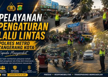 Polisi Atur Lalu Lintas Sejak Pagi, Pastikan Aktivitas Masyarakat di Tangerang Kota Berjalan Lancar