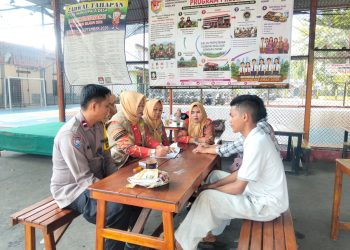 Patroli Jaga Jakarta Jaga Bekasi, Bhabinkamtibmas Tridayasakti Edukasi Warga Cegah TPPO