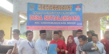 Kapolsek Cabangbungin Pimpin Pengamanan Pendaftaran Bakal Calon Kepala Desa Setialaksana