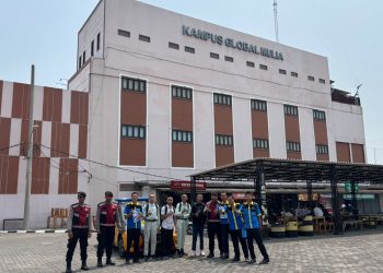 Patroli Jaga Jakarta Jaga Bekasi Sambangi SMK Global Mulia, Sampaikan Pesan Kamtibmas