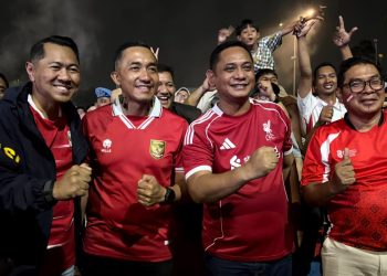 Kapolres Metro Bekasi Hadiri dan Pastikan Pengamanan Nobar Final Indonesia vs Thailand Berjalan Kondusif