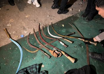 Brimob Polda Metro Jaya Cegah Tawuran di Pondok Bambu, 9 Celurit Diamankan