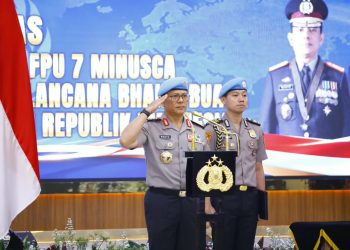 Wakapolri Pimpin Upacara Purna Tugas FPU 7 Minusca, 140 Personel Terima Penghargaan