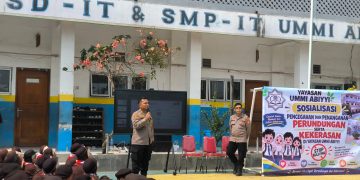 Polsek Serang Baru Sosialisasikan Bahaya Bullying dan Tawuran Pelajar di SDIT dan SMPIT Ummi Abiyyi, Perkuat Karakter dan Kedisiplinan Siswa